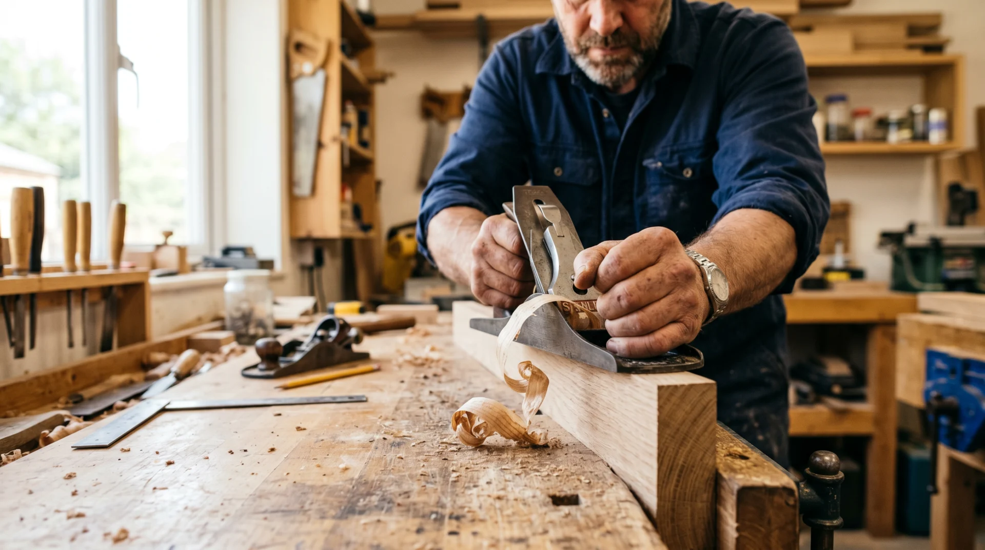 Skilled carpenter at work - PML Construction, Huntingdon